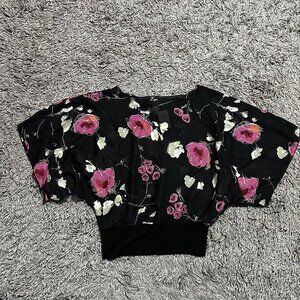 Y2K Glam Flowy Sheer Blouse Size XS